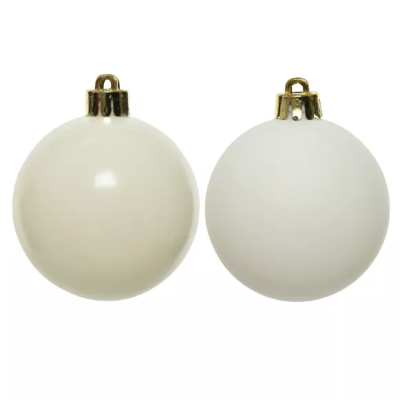 Set van 6 kerstballen (D80 mm) Alpine wolwit