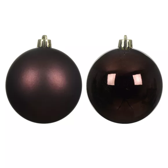 Set van 6 kerstballen (D80 mm) Alpine Zwart truffel