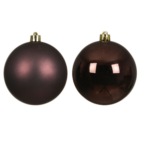 Lot de 4 boules de Noël (D100 mm) Alpine Noir truffé