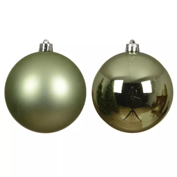 Lot de 4  Boules incassable brill- mat ALPINE dia10.00cm the vert