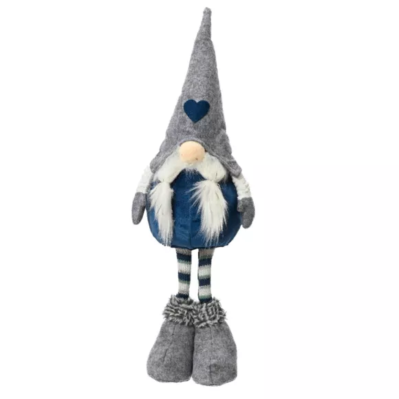 Kerst kabouter (H50 cm) Huguette puntige hoed Grijs