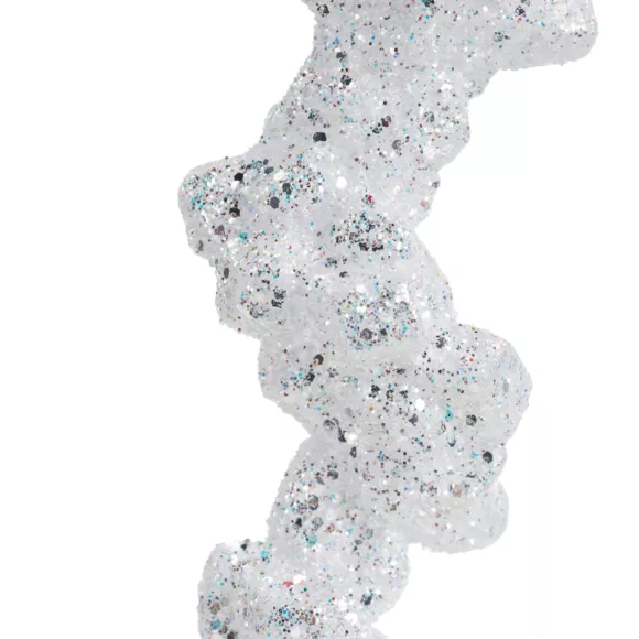Estalactita para colgar (H25 cm) Hielo Blanco brillante