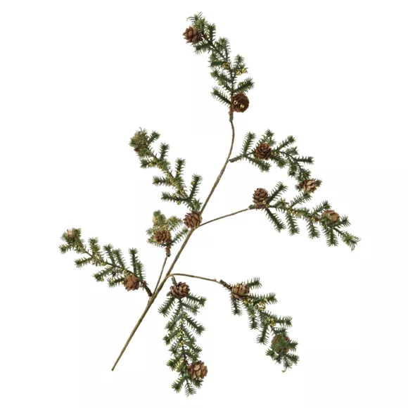 Rama de abeto (H66 cm) Piñas y perlas