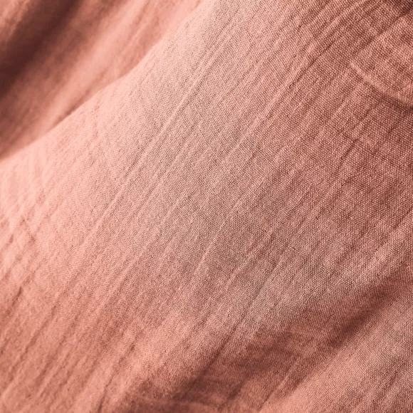 Coussin carré gaze de coton (60 x 60 cm) Gaïa Rose pêche