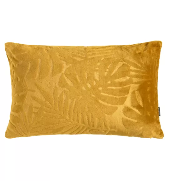 Cojín rectangular en franela (40 x 60 cm) Flora Amarillo mostaza