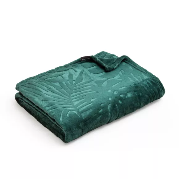 Manta suave en franela (220 x 240 cm) Flore Verde