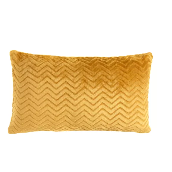 Coussin rectangulaire flanelle (40 x 60 cm) Zag Jaune moutarde