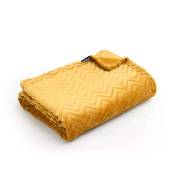 Kuscheldecke aus Flanell (180 x 230 cm) Zag Honiggelb