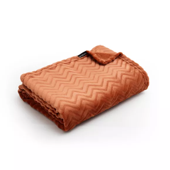 Plaid doux flanelle (125 x 150 cm) Zag Cuivre
