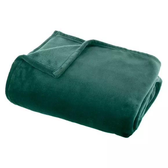 Plaid doux flanelle (180 x 230 cm) Didou Vert