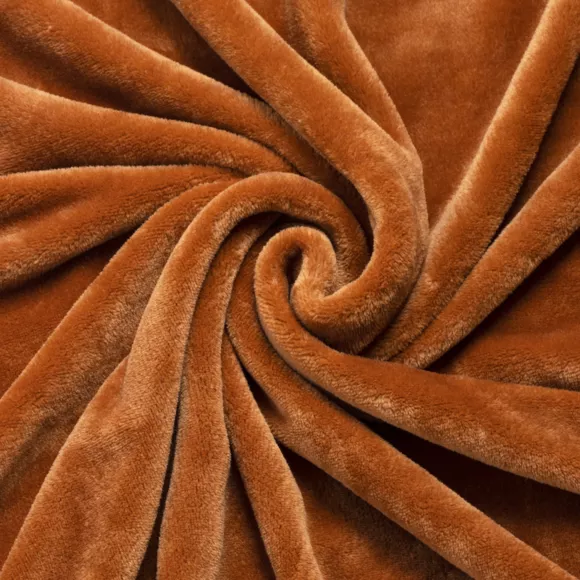 Plaid doux flanelle (125 x 150 cm) Didou Cuivre