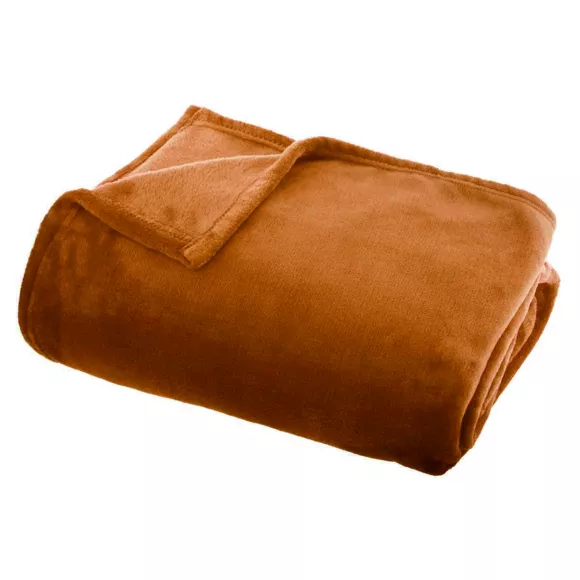 Plaid doux flanelle (125 x 150 cm) Didou Cuivre