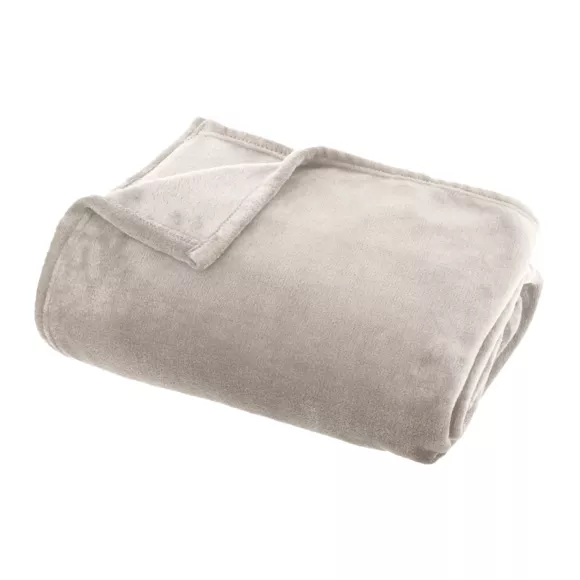 Manta suave en franela (125 x 150 cm) Didou Beige gris
