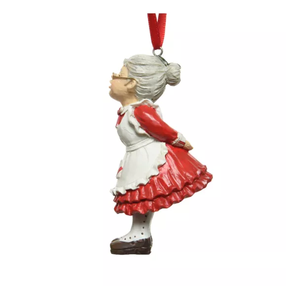 Mamá Noel para colgar (H10 cm) Navidad Rojo y blanco