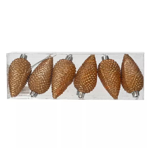 Lote de 6 piñas para colgar (H8 cm) Alpine Nuez de pacana
