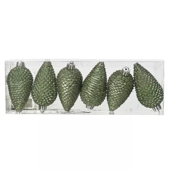 Set di 6 pigne da appendere Alpine Verde rosmarino