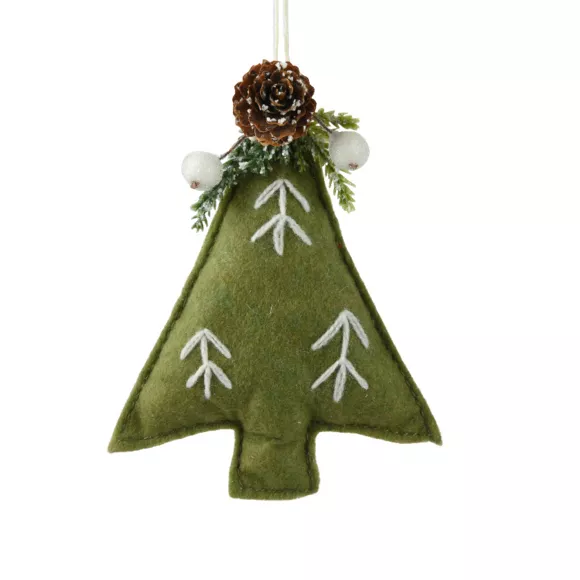 Abeto de fieltro para colgar (H13 cm) Alpine Verde romero
