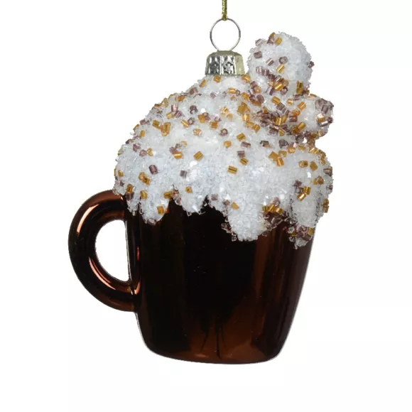 Taza de café para colgar (H9 cm) Irrompible y con purpurina Marrón