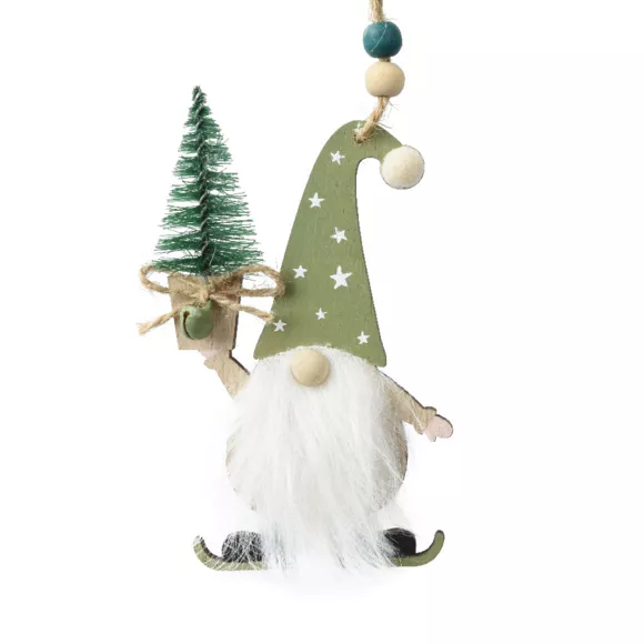 Lutin de Noël à suspendre (H11 cm) Mon sapin Vert