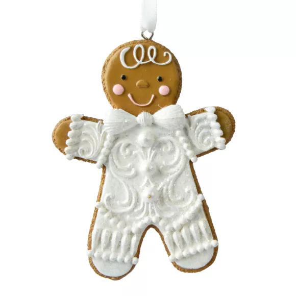Pan de jengibre para colgar (H10 cm) Little Boy en Blanco