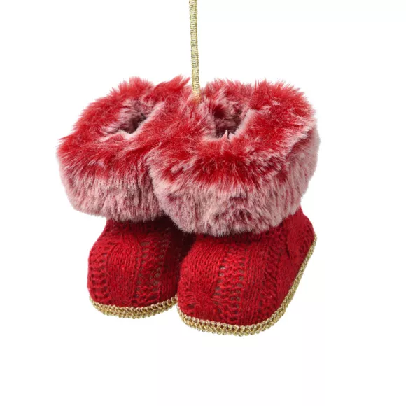 Paar hangende laarzen (H10 cm) Cosy Bont Rood