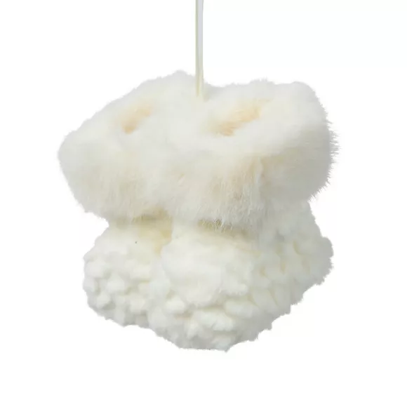Paire de bottes à suspendre (H10 cm) Cosy Fourrure Blanche