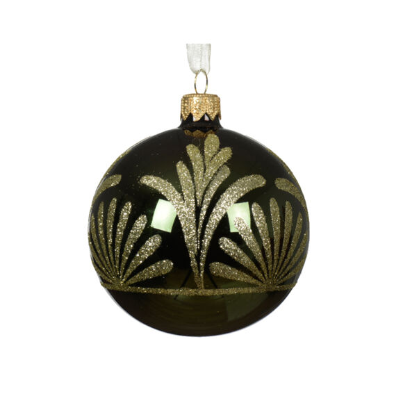 Set di 6 palline di Natale in vetro (D80 mm) Luxury Verde albero