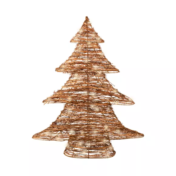 Sapin lumineux à piles 30 LED (H40 cm) Christmas Rotin Blanc chaud