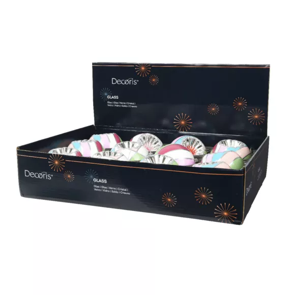 Set van 12 glazen kerstballen (D80 mm) Kleurrijke diamanten
