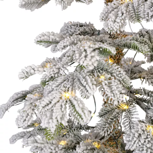 Árbol artificial de Navidad con luces 200 LED H210 cm Sierra Verde nevado