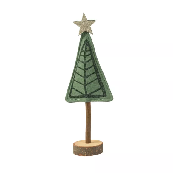 Vilt kerstboom om neer te zetten (H27 cm) Alpin Groen rozemarijn