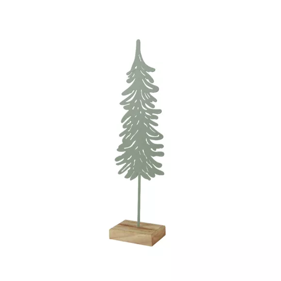 Árbol de Navidad de metal para colocar (H37 cm) Manigod Menta blanca