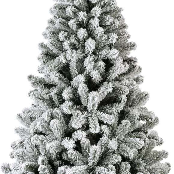 Künstlicher beleuchteter Weihnachtsbaum 200 LED H150 cm King Grün verschneit