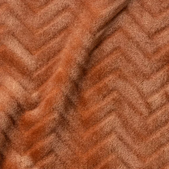 Plaid doux flanelle (125 x 150 cm) Zag Cuivre