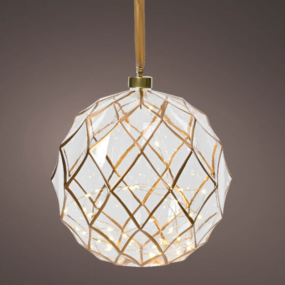 Batterijgevoede hanglamp 40 LED (D20 cm) Vintage Goud/warm wit