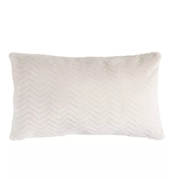 Coussin rectangulaire flanelle (40 x 60 cm) Zag Ecru