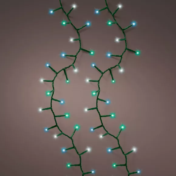 Lichtslinger 22,5 m 1000 LED groene kabel NewLuxe Driekleur groen/Blauw/Wit