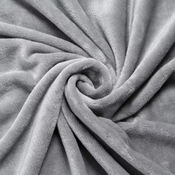 Housse de coussin rectangulaire flanelle (40 x 60 cm) Didou Gris clair