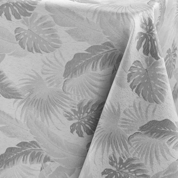 NAPPE RECTANGLE 140 x 250 CM JACQUARD ENDUIT ENOLA GRIS