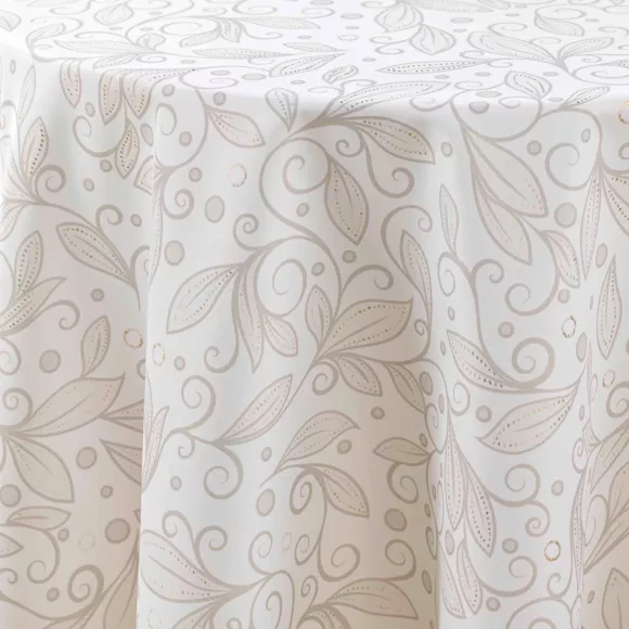 NAPPE RONDE (0) 180 CM POLYESTER IMPRIME METALLISE LEYA