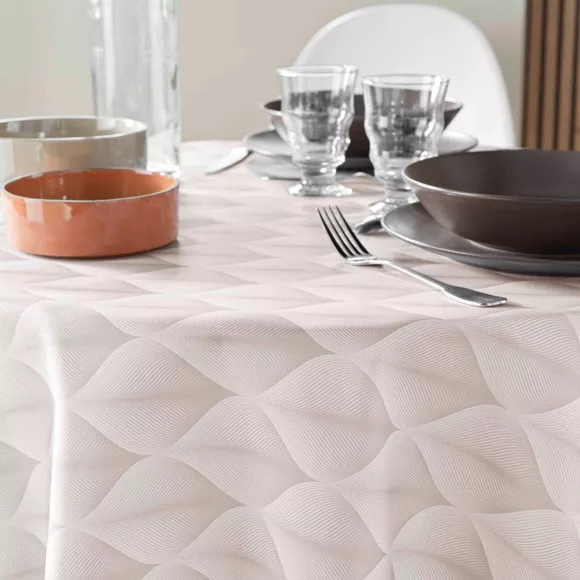 NAPPE RONDE (0) 180 CM POLYESTER IMPRIME KALINI NATUREL