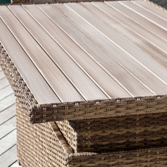 Mesa de jardín levantable en aluminio  7 lugares (145 x H5172 cm) Tivoli - Natural