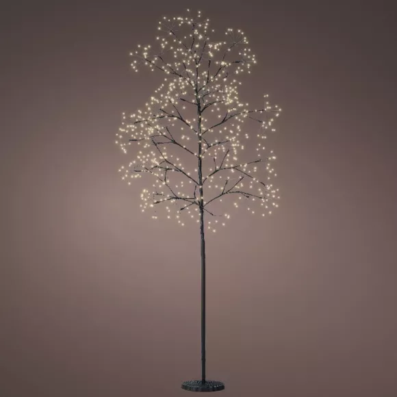Árbol luminoso 672 LED (H180 cm) Holly Tilo Negro y blanco cálido