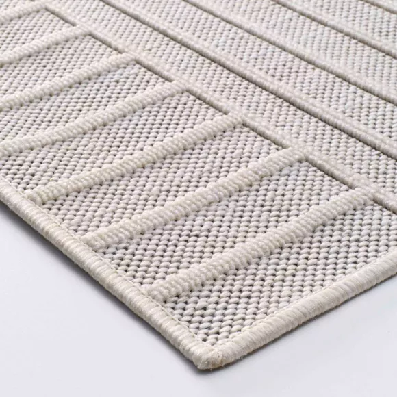 TAPIS RECTANGLE 160 x 230 CM TISSE PLAT RELIEF EZIO