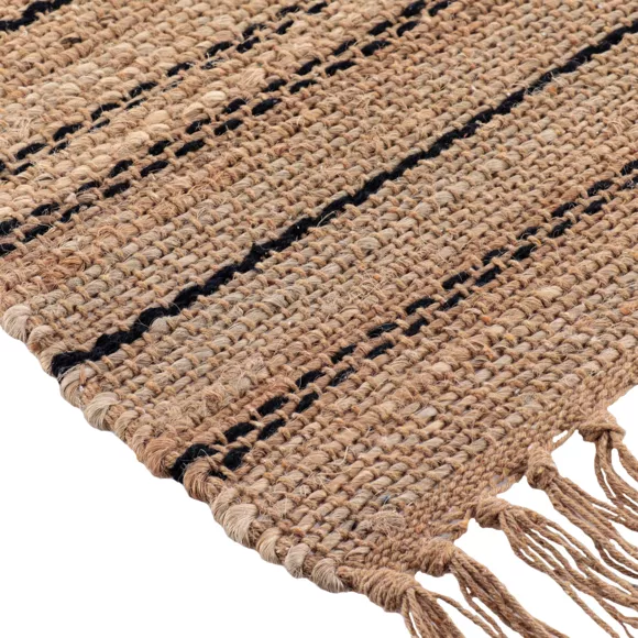 TAPIS ARTHUR JUTE/COTON 45X90 CM - NATUREL/NOIR