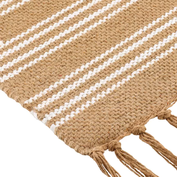 Tapis salon jute et coton (45 x 90 cm) Eden Beige naturel