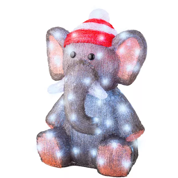 Lichtgevende Olifant 70 LED (H46 cm) Lulu Koud Wit