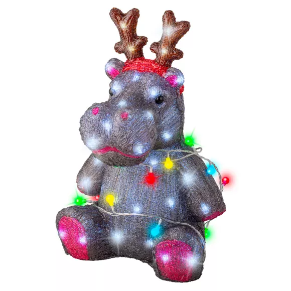 Hippopotame lumineux 70 LED (H45 cm) Baby Alphonse Multicolore