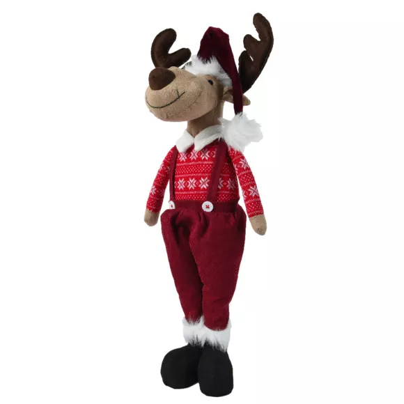 Kerst rendier (H60 cm) Mister Beierse kostuum Rood