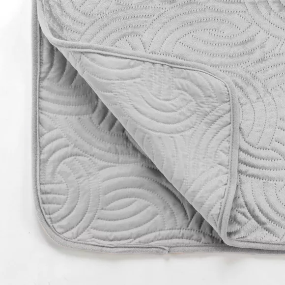 Gewatteerde bedsprei en fluwelen kussenslopen (240 x 220 cm) Solange Grijs